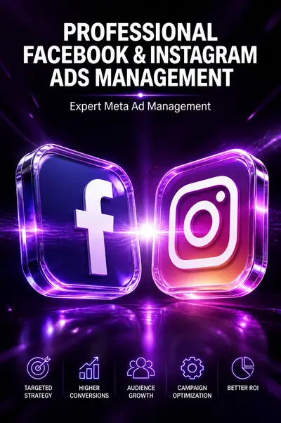 Premium 3D Facebook & Instagram Ads Management Promo Graphic