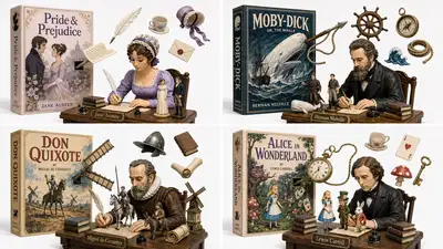 Book Author 2x2 Grid Macro Toy Photography Prompt