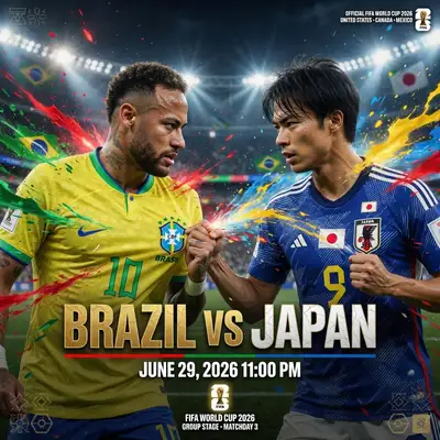 Brazil vs Japan World Cup 2026 Match Poster