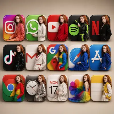 Custom 3D App Icon Collection with Face Reference