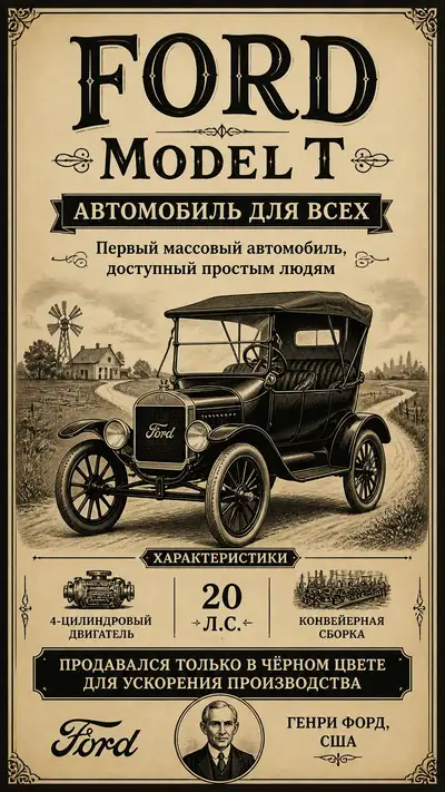 Vintage advertising poster of the original Ford Model T