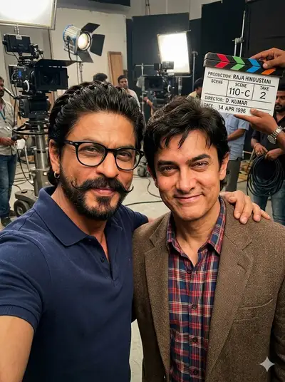 Bollywood Stars Selfie on Film Set