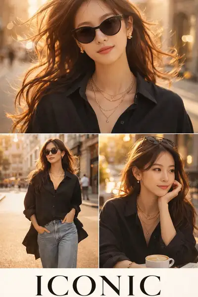 Iconic Fashion Golden Hour Editorial Collage