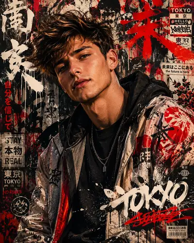 Japanisches Graffiti-Stil-Porträtposter (GPT Image 2)