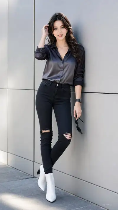 Cinematic Fashion Portrait of Confident Woman