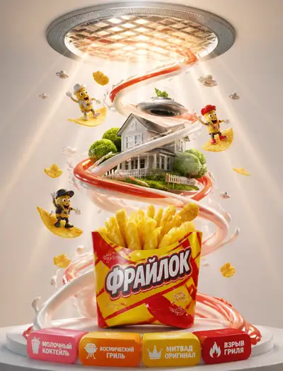 Affiche publicitaire de chips Aqua Teen Hunger Force