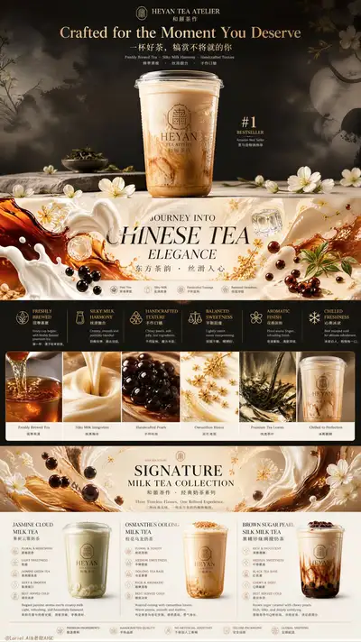 Ultra-Premium Chinesischer Milchtee-Produktseite