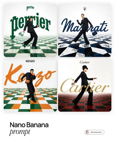 Checkerboard Forced-Perspective Fashion Campaign