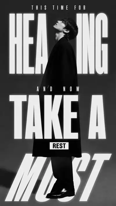 Monochrome editorial poster with bold layered typography
