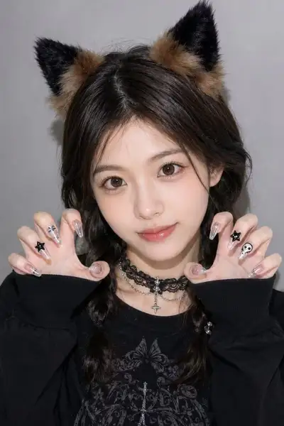 Gothic Cat Girl Portrait from Reference Photo