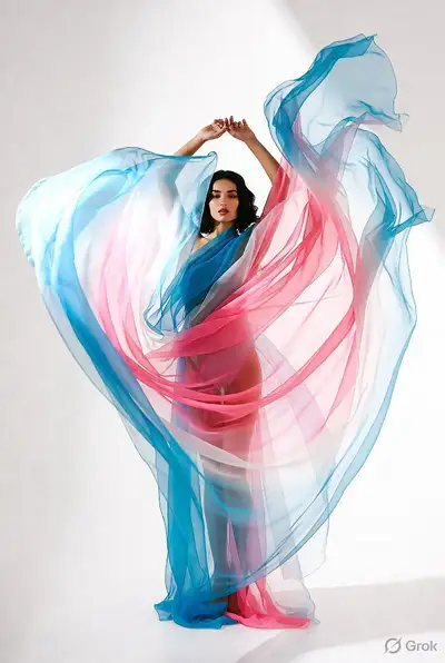 High-Fashion Chiffon Gown Editorial