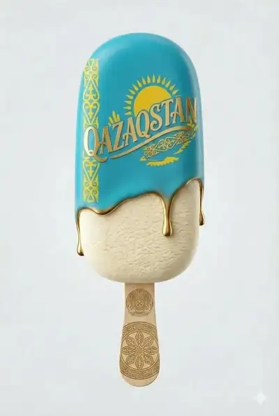Kazakhstan-themed luxury ice cream bar product photo