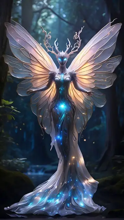 Ethereal Magical Creature with Iridescent Wings