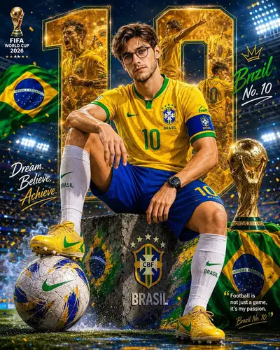 GPT Image 2 prompt for an epic Brazil number-10 football poster