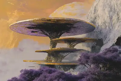 Surreal Tower Tree Landscape