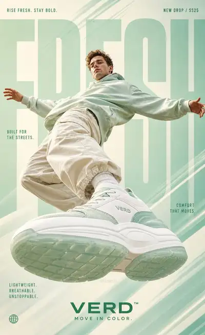 Hyper-Realistic Sneaker Ad Poster Prompt