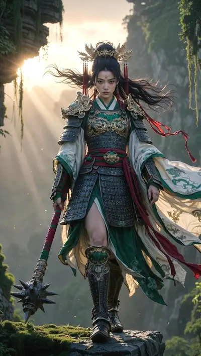 Photorealistic Chinese Warrior Portrait Prompt