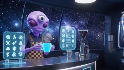 Cosmic Coffee Shop Encounter