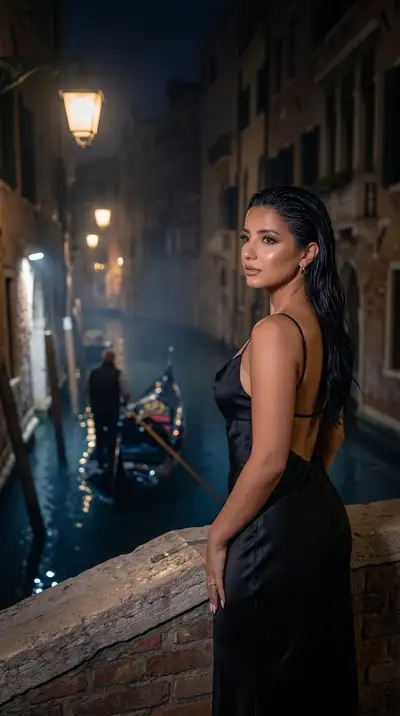 Venice Dark Romance Editorial Image Prompt