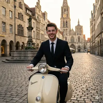 Cinematic Vintage Scooter Lifestyle Shot