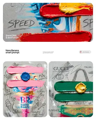 Mixed-media oil painting product art adapted to brand colors
