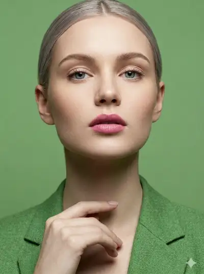 Elegant Woman in Green Blazer Portrait