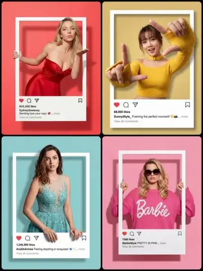 Instagram Frame Fashion Portrait Prompt