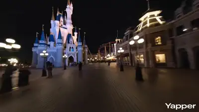 Cinematic FPV Flight Through Disneyland