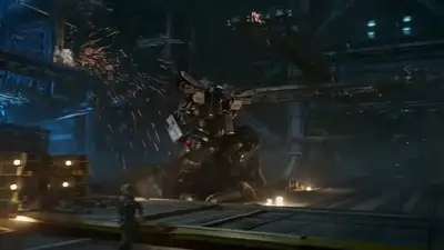 Mech Power-Up in Sci-Fi Hangar