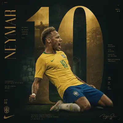Neymar Sports Poster with Giant Number 10 Typography
