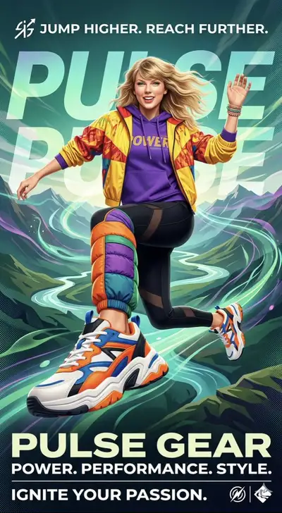 PULSE Sports Ad Poster with Female Athlete