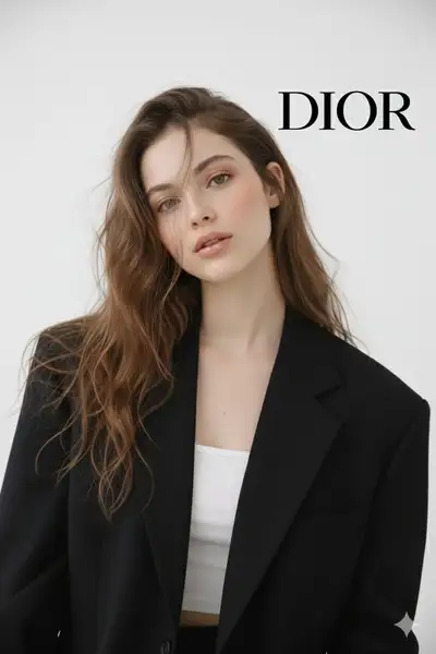 High-Fashion Editorial Portrait with Dior Logo