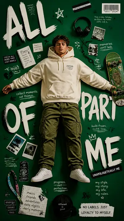 Streetwear Overhead Flat-Lay Portrait Advertising Poster
