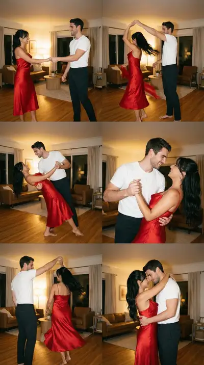 Home Dance Film Still Grid - Red Satin