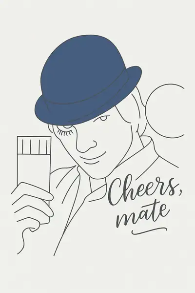 Minimalist Line Art with Accent Color and Handwritten Text