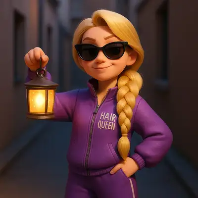 Cartoon Rapunzel Hair Queen in Alley