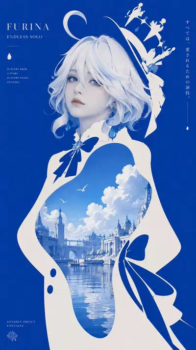 Japanese Minimalist Poster with Photomontage Collage