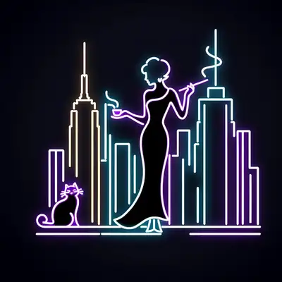 Neon Minimalist Movie Poster Prompt