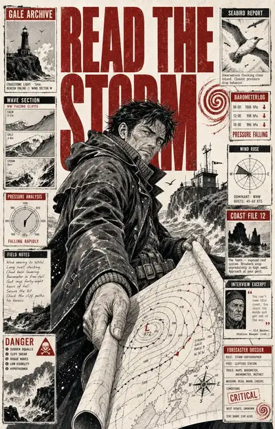 Deep red ink comic character archive poster