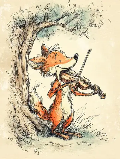 Fox Playing Violin Storybook Animation