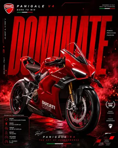 Four-motorcycle luxury motorsport advertisement set