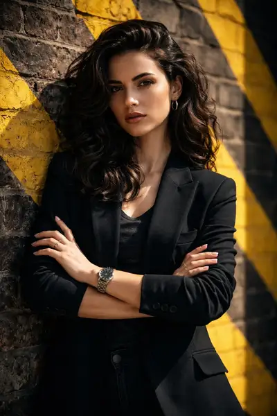 Cinematic Editorial Portrait of Confident Woman