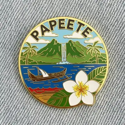 Collectible Enamel Pin of a City Skyline