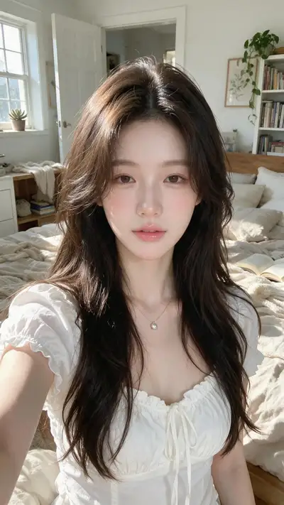 Realistic Selfie of Young East Asian Woman