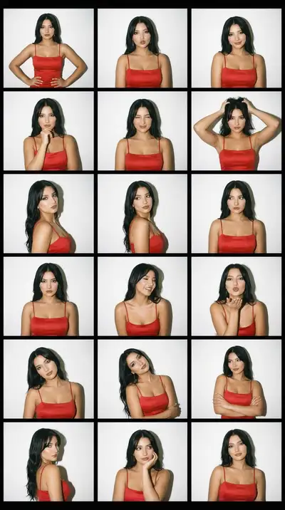 2000s Photobooth Contact Sheet Fashion Grid