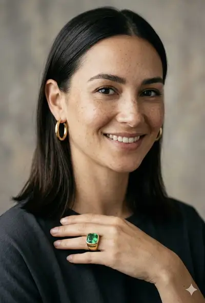 Portrait of Woman with Emerald Ring