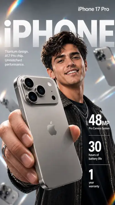 Apple-Style iPhone 17 Pro Ad Infographic