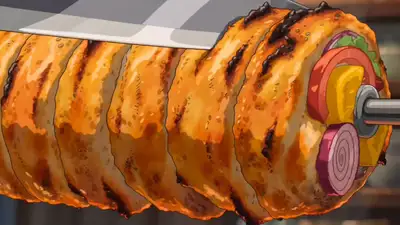 Ghibli-style Shawarma Wrap and Mint-Lime Soda Cooking Animation