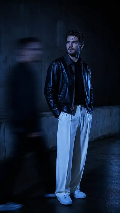 Cinematic Night Portrait in Urban Alley