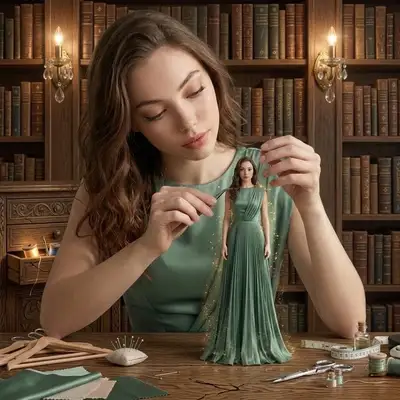 Une femme faconnant une petite version miniature d'elle-même
